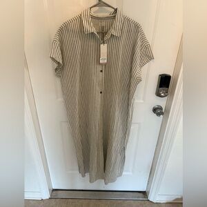 NWT Calla Black and White Striped Midi Dress